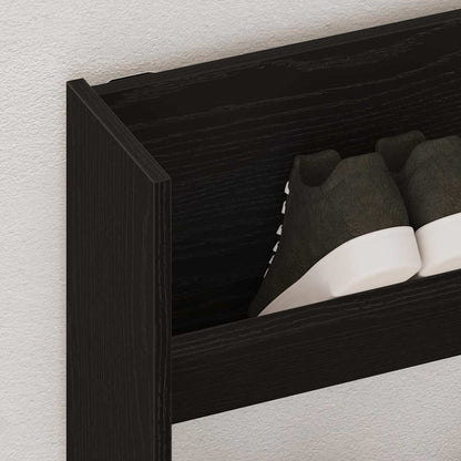 Shoe Cabinet 80 x 18 x 90 cm Engineered Wood Black Oak