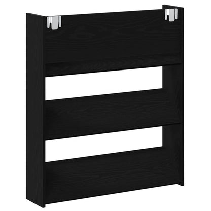 Shoe Cabinet 80 x 18 x 90 cm Engineered Wood Black Oak