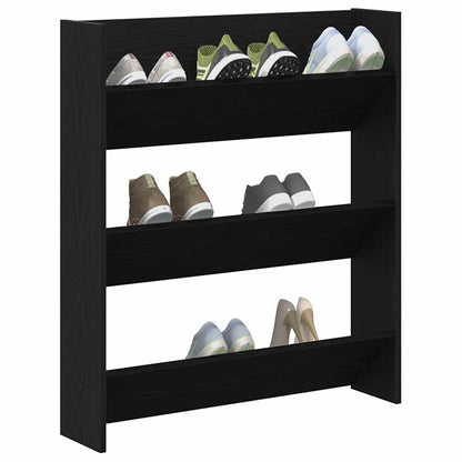 Shoe Cabinet 80 x 18 x 90 cm Engineered Wood Black Oak