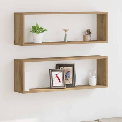 Wall Shelves Wall-Mounted 2 pcs Artisian Oak 80 x 15 x 26 cm