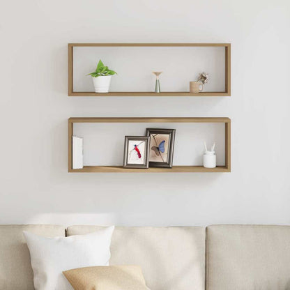 Wall Shelves Wall-Mounted 2 pcs Artisian Oak 80 x 15 x 26 cm