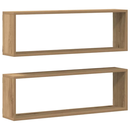 Wall Shelves Wall-Mounted 2 pcs Artisian Oak 80 x 15 x 26 cm