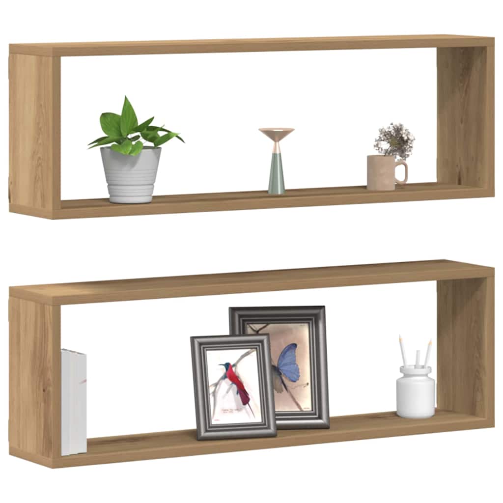 Wall Shelves Wall-Mounted 2 pcs Artisian Oak 80 x 15 x 26 cm