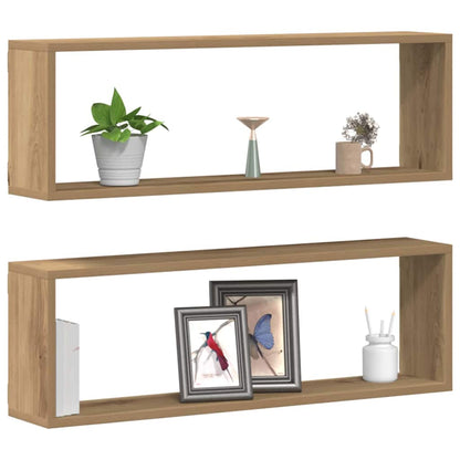 Wall Shelves Wall-Mounted 2 pcs Artisian Oak 80 x 15 x 26 cm