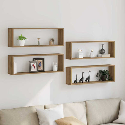 Wall Shelves Wall-Mounted 4 pcs Artisian Oak 80 x 15 x 26 cm