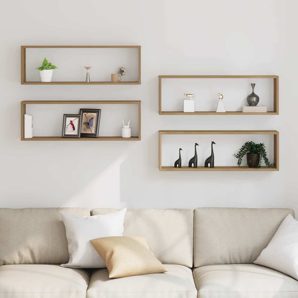Wall Shelves Wall-Mounted 4 pcs Artisian Oak 80 x 15 x 26 cm