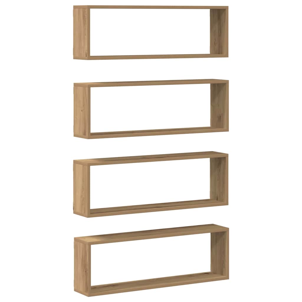 Wall Shelves Wall-Mounted 4 pcs Artisian Oak 80 x 15 x 26 cm
