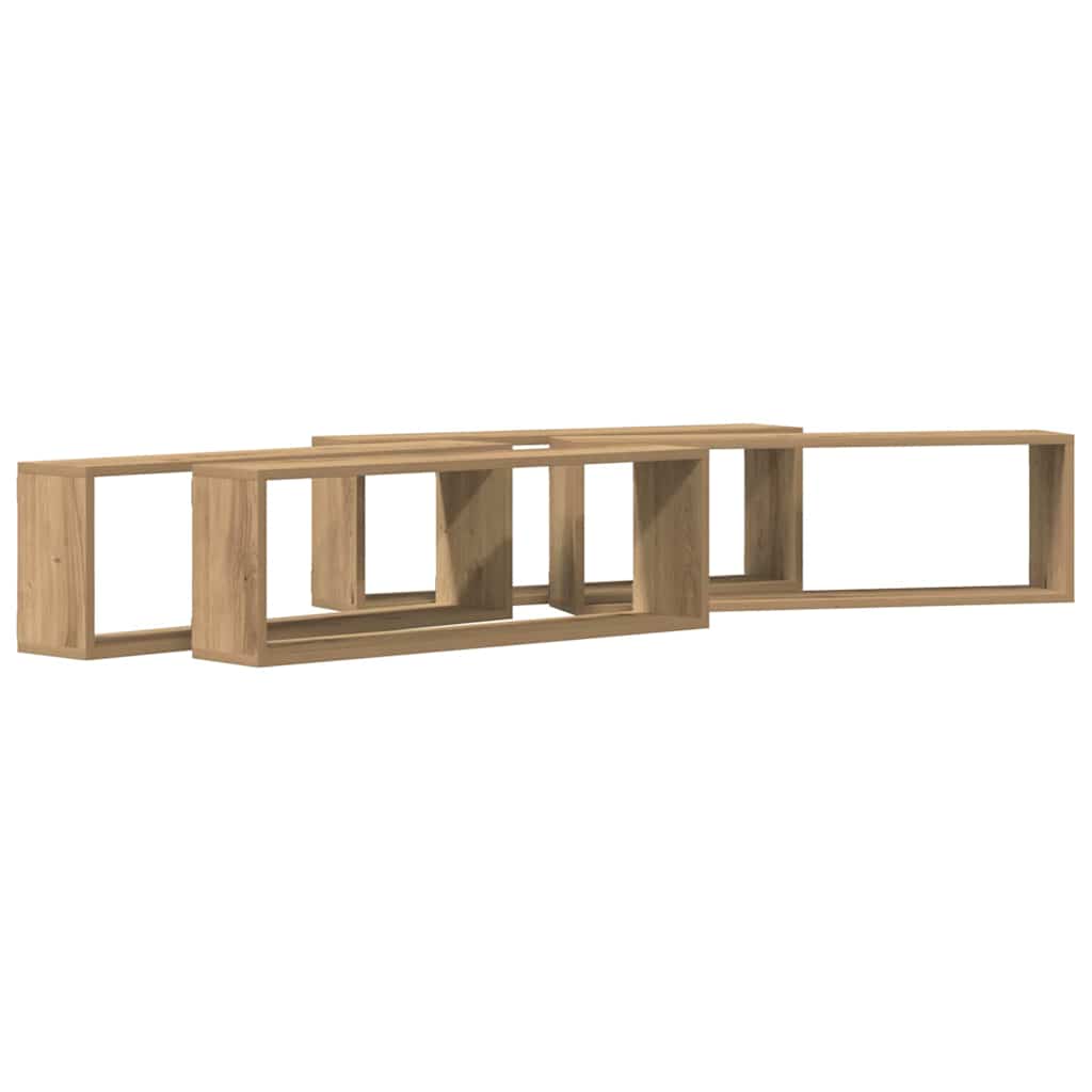 Wall Shelves Wall-Mounted 4 pcs Artisian Oak 80 x 15 x 26 cm