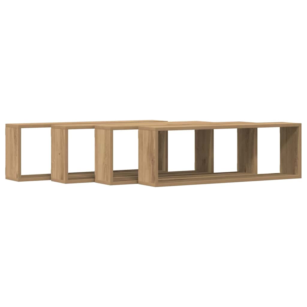 Wall Shelves Wall-Mounted 4 pcs Artisian Oak 80 x 15 x 26 cm