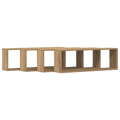 Wall Shelves Wall-Mounted 4 pcs Artisian Oak 80 x 15 x 26 cm