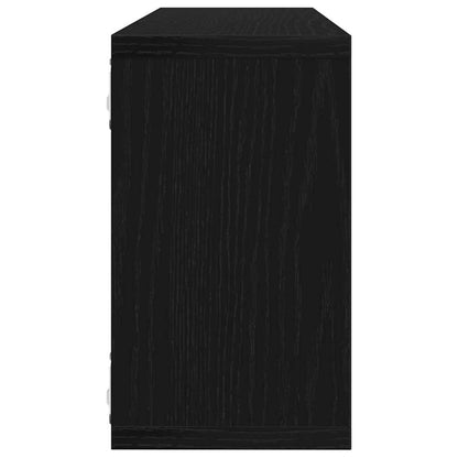 Wall Shelves 4 pcs Black Oak 80 x 15 x 26 cm Engineered Wood
