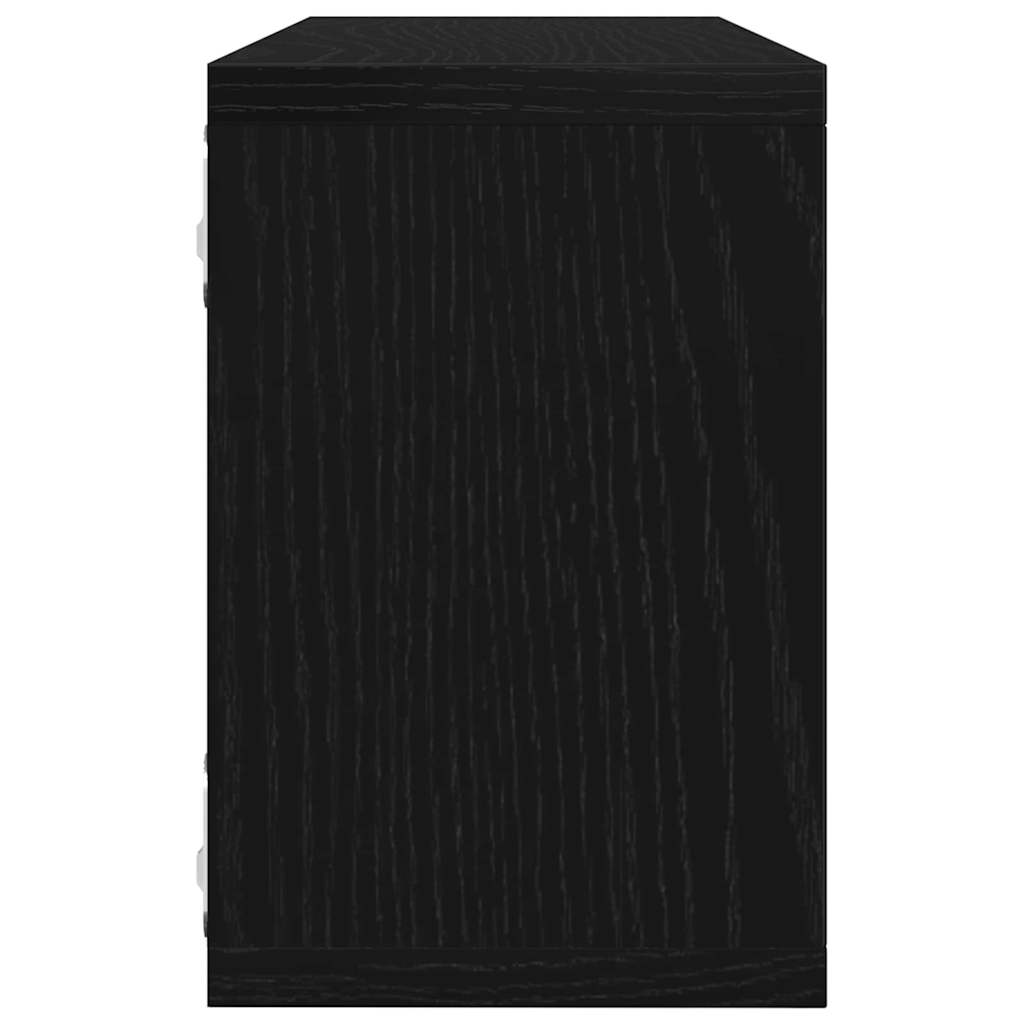 Wall Shelves 2 pcs Black Oak 60 x 15 x 23 cm Engineered Wood