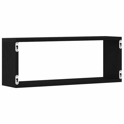 Wall Shelves 4 pcs Black Oak 60 x 15 x 23 cm Engineered Wood