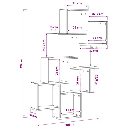 Wall Shelf Wall-Mounted Black Oak 90 x 15 x 119.5 cm