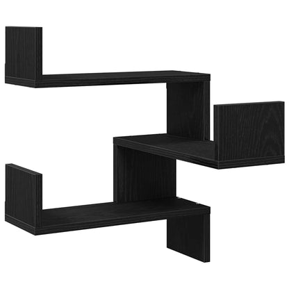 Wall Shelf Black Oak 40 x 40 x 49.5 cm Engineered Wood