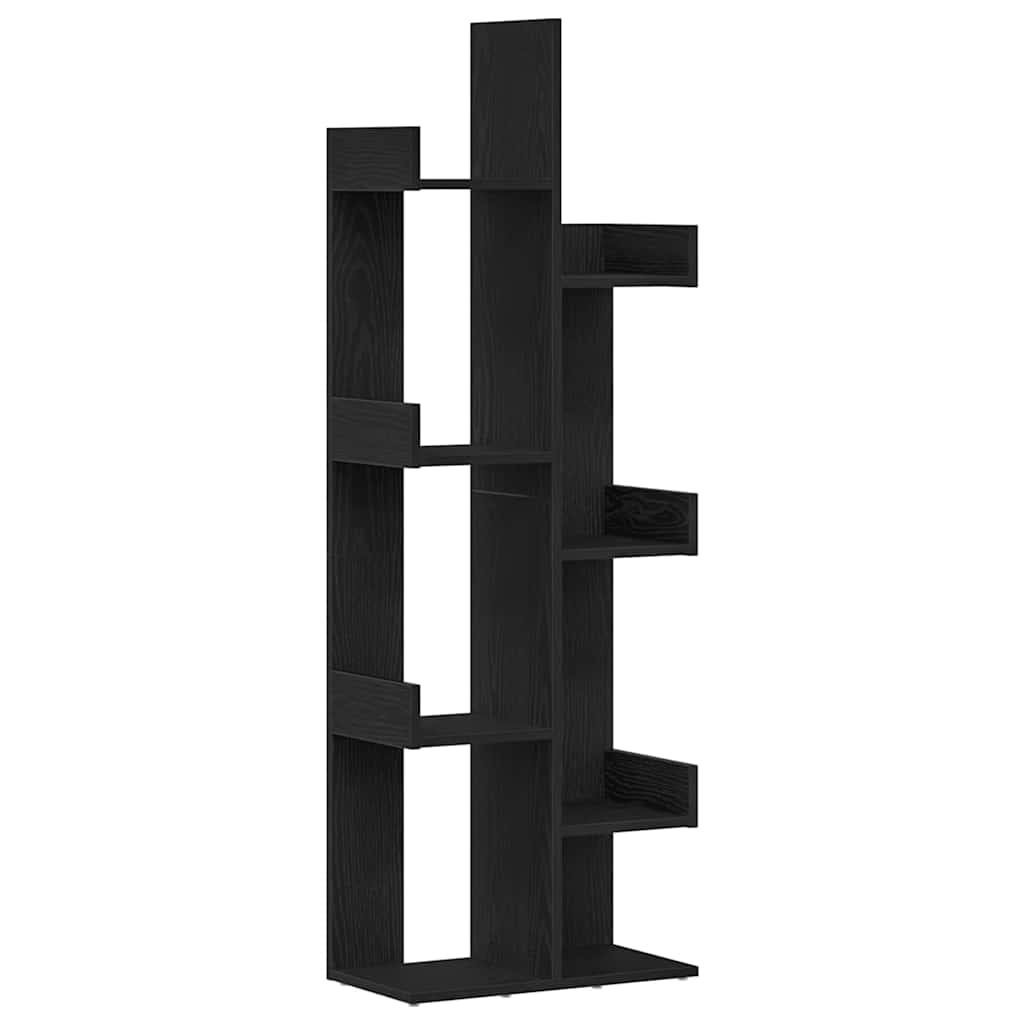 Bookcase Black Oak 48 x 25.5 x 140 cm Engineered Wood
