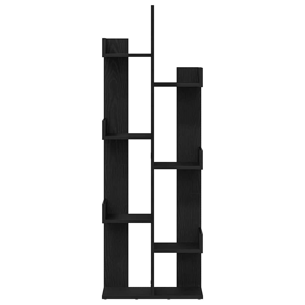 Bookcase Black Oak 48 x 25.5 x 140 cm Engineered Wood