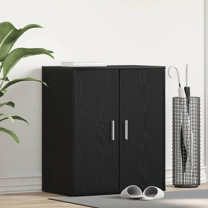 Shoe Cabinet Black Oak 60 x 35 x 70 cm Engineered Wood