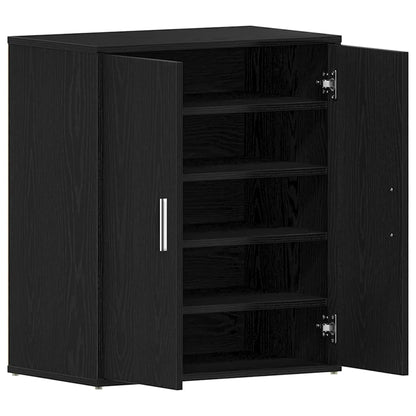 Shoe Cabinet Black Oak 60 x 35 x 70 cm Engineered Wood