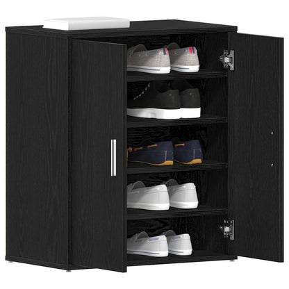 Shoe Cabinet Black Oak 60 x 35 x 70 cm Engineered Wood