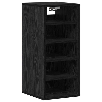 Shoe Cabinet Black Oak 32 x 35 x 70 cm Engineered Wood