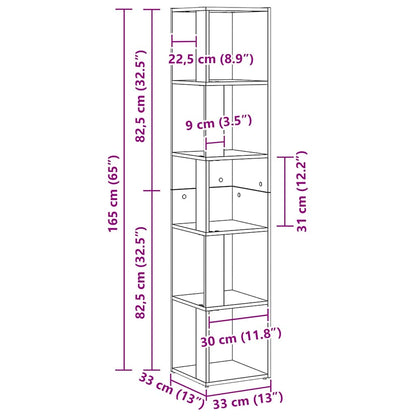 Corner Shelves Black Oak 33 x 33 x 164.5 cm Engineered Wood