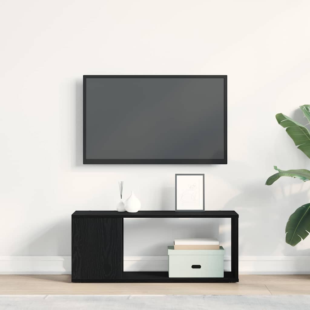 TV Cabinet Set Black Oak 80 x 24 x 32 cm Engineered Wood