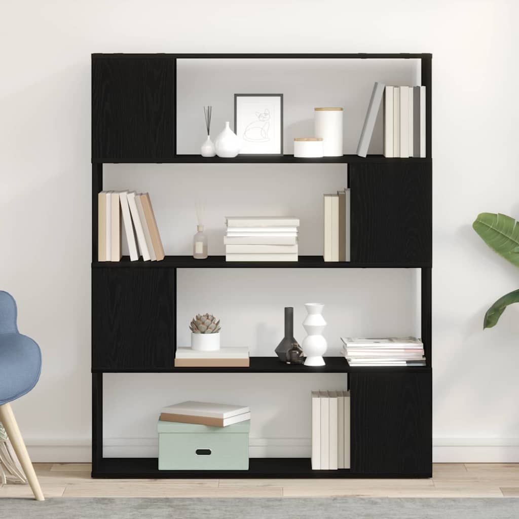 TV Cabinet Set Black Oak 100 x 24 x 124.5 cm Engineered Wood