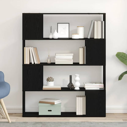 TV Cabinet Set Black Oak 100 x 24 x 124.5 cm Engineered Wood