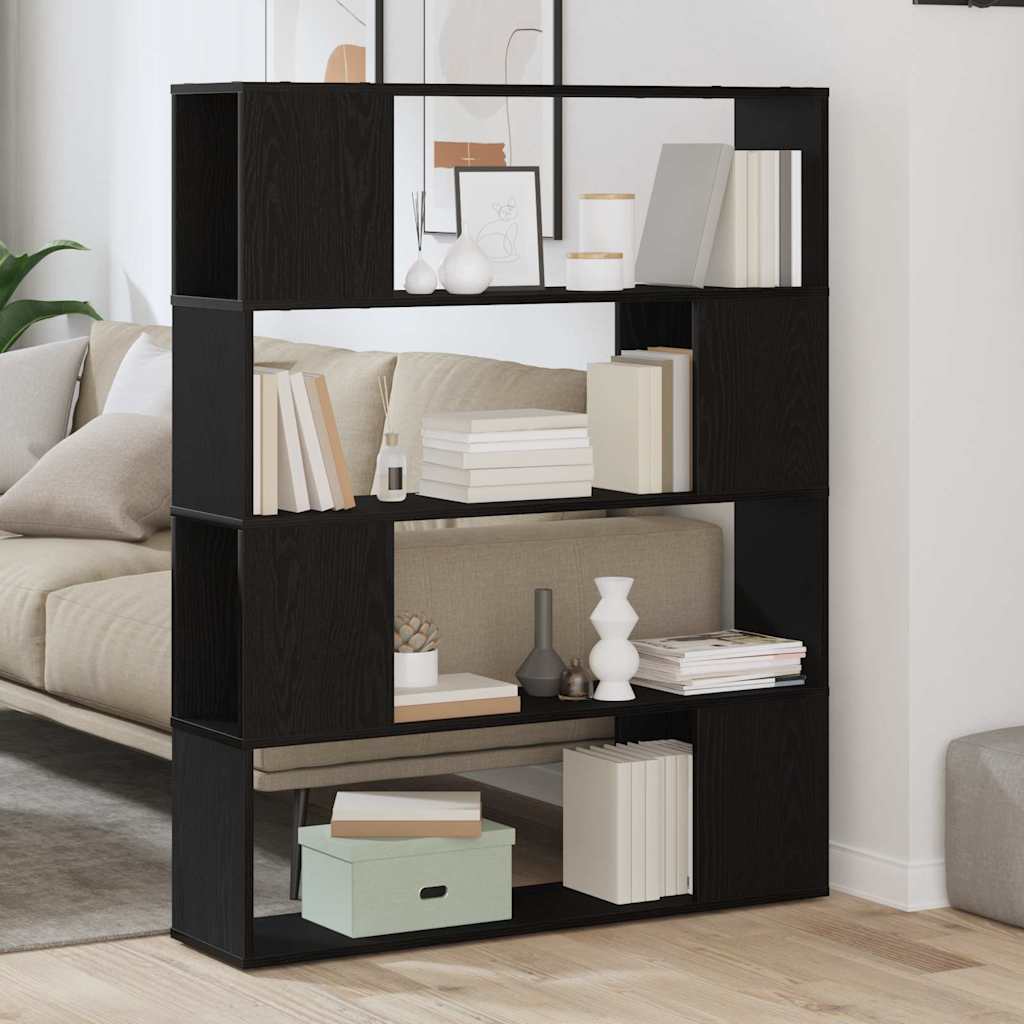 TV Cabinet Set Black Oak 100 x 24 x 124.5 cm Engineered Wood