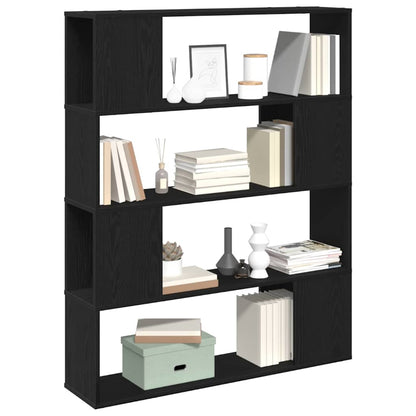 TV Cabinet Set Black Oak 100 x 24 x 124.5 cm Engineered Wood