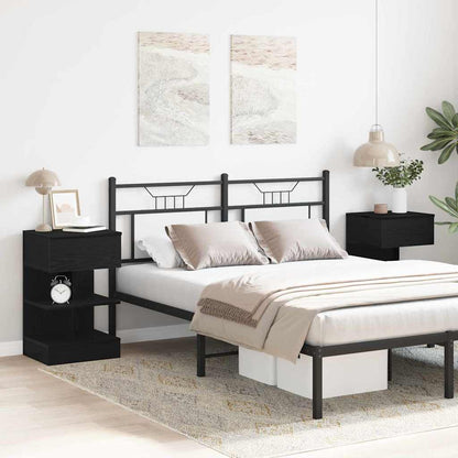 Bedside Cabinet 2 pcs Black Oak 40 x 35 x 65 cm Engineered Wood