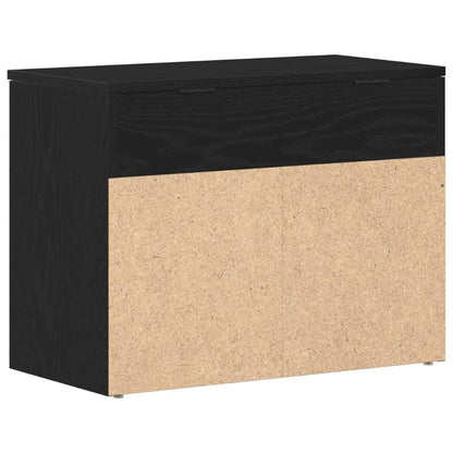 Shoe Bench with Shelf Black oak 60 x 30 x 45 cm Engineered Wood