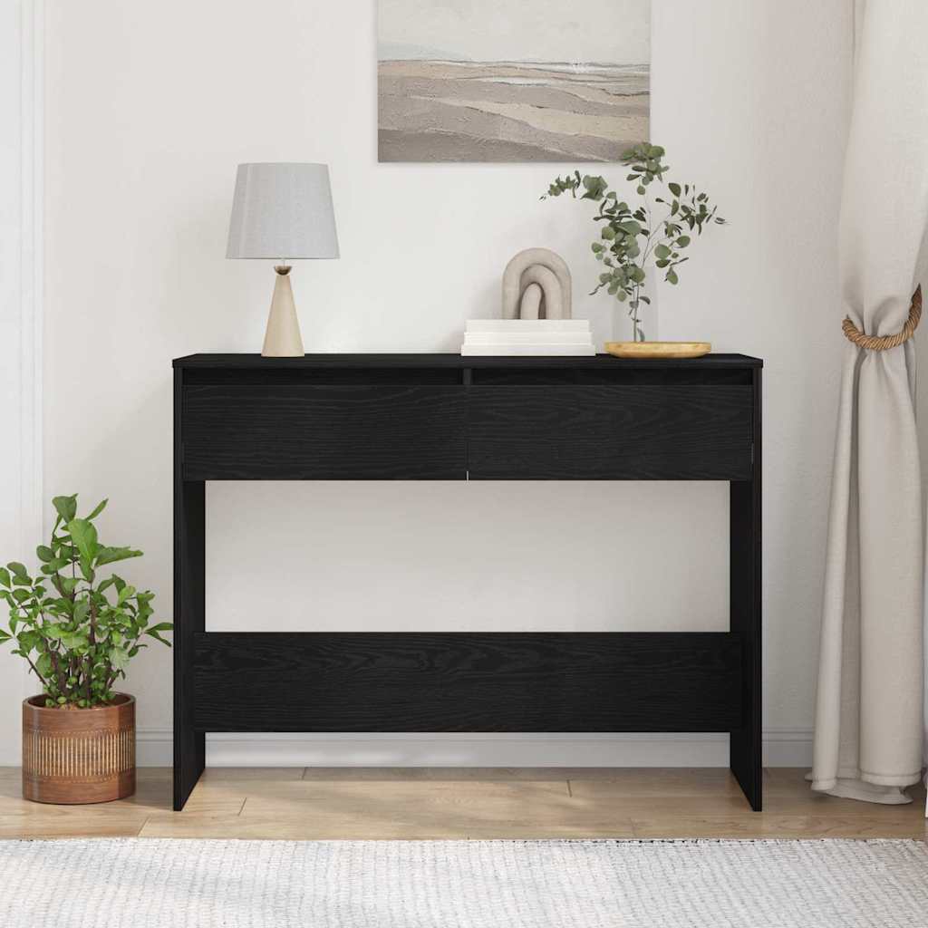 Console Table Black Oak 100 x 35 x 76.5 cm Engineered Wood
