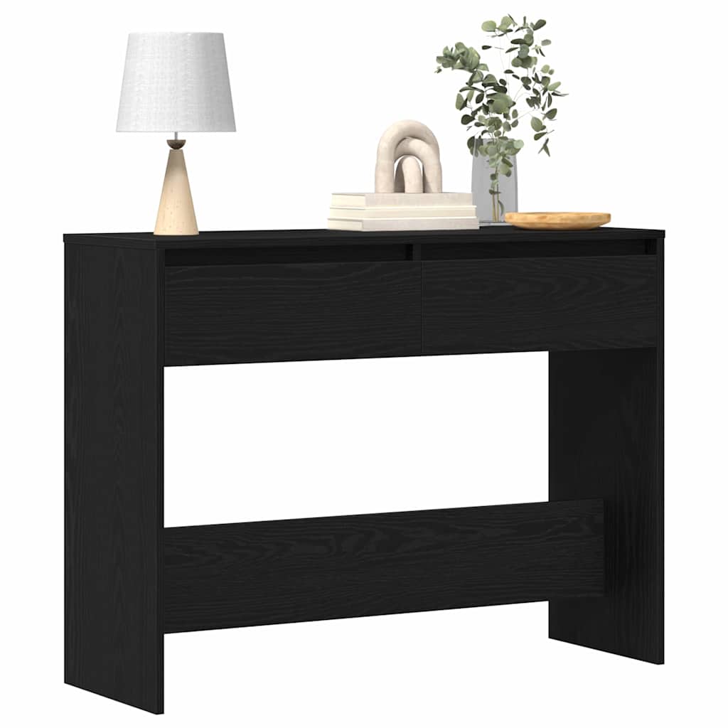 Console Table Black Oak 100 x 35 x 76.5 cm Engineered Wood