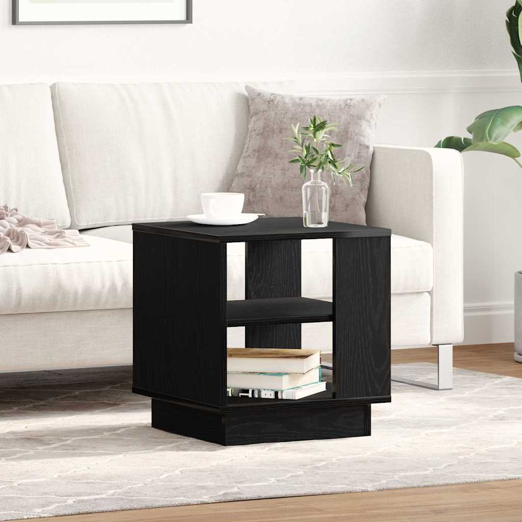Coffee Table Black Oak 40 x 40 x 43 cm Engineered Wood