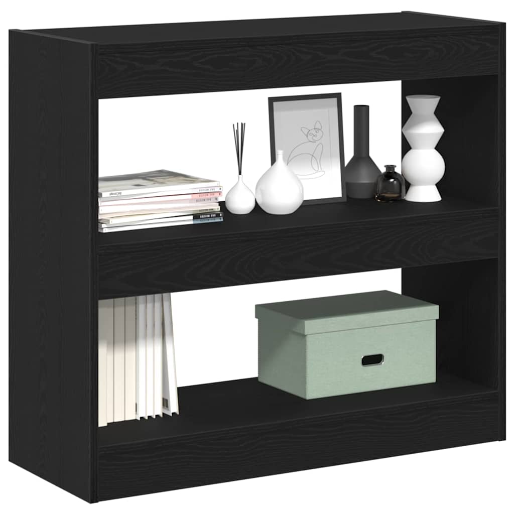 Book Cabinet 2 pcs Black Oak 80 x 30 x 72 cm Engineered Wood