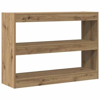 Bookcase 2-Tier 100 x 30 x 72 cm Engineered Wood Artisan oak