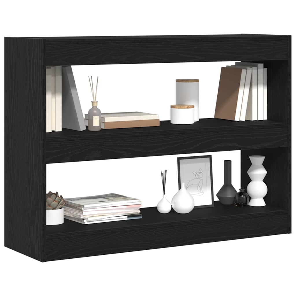 Bookcase Black Oak 100 x 30 x 72 cm Engineered Wood