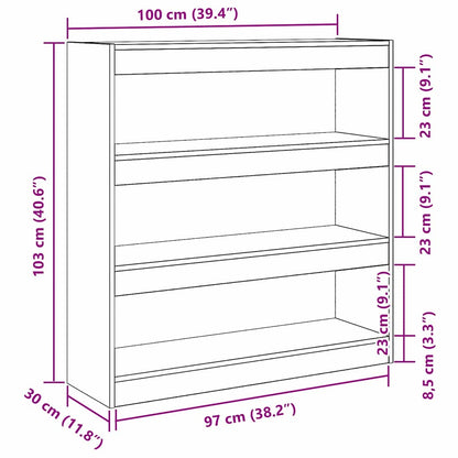 Book Cabinet Old wood 100 x 30 x 103 cm Engineered Wood