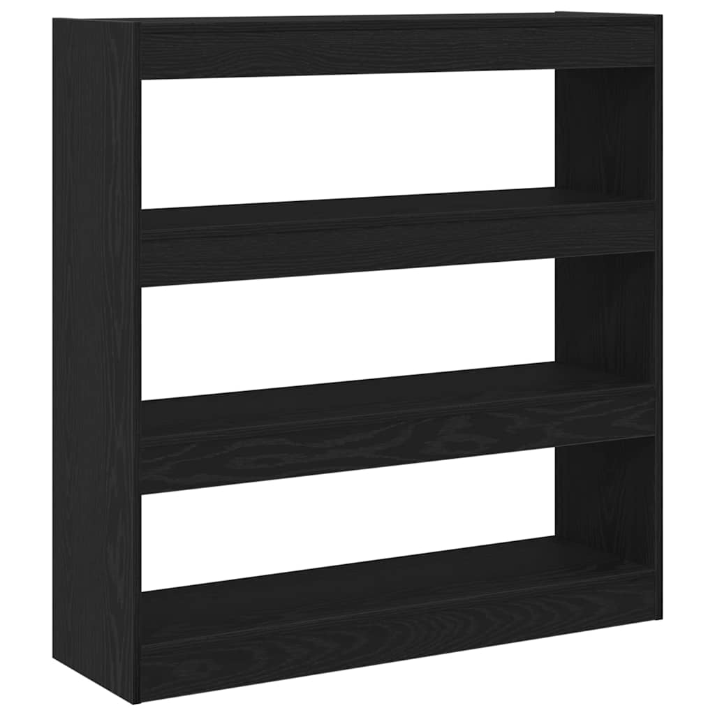 Book Cabinet Black Oak 100 x 30 x 103 cm Engineered Wood