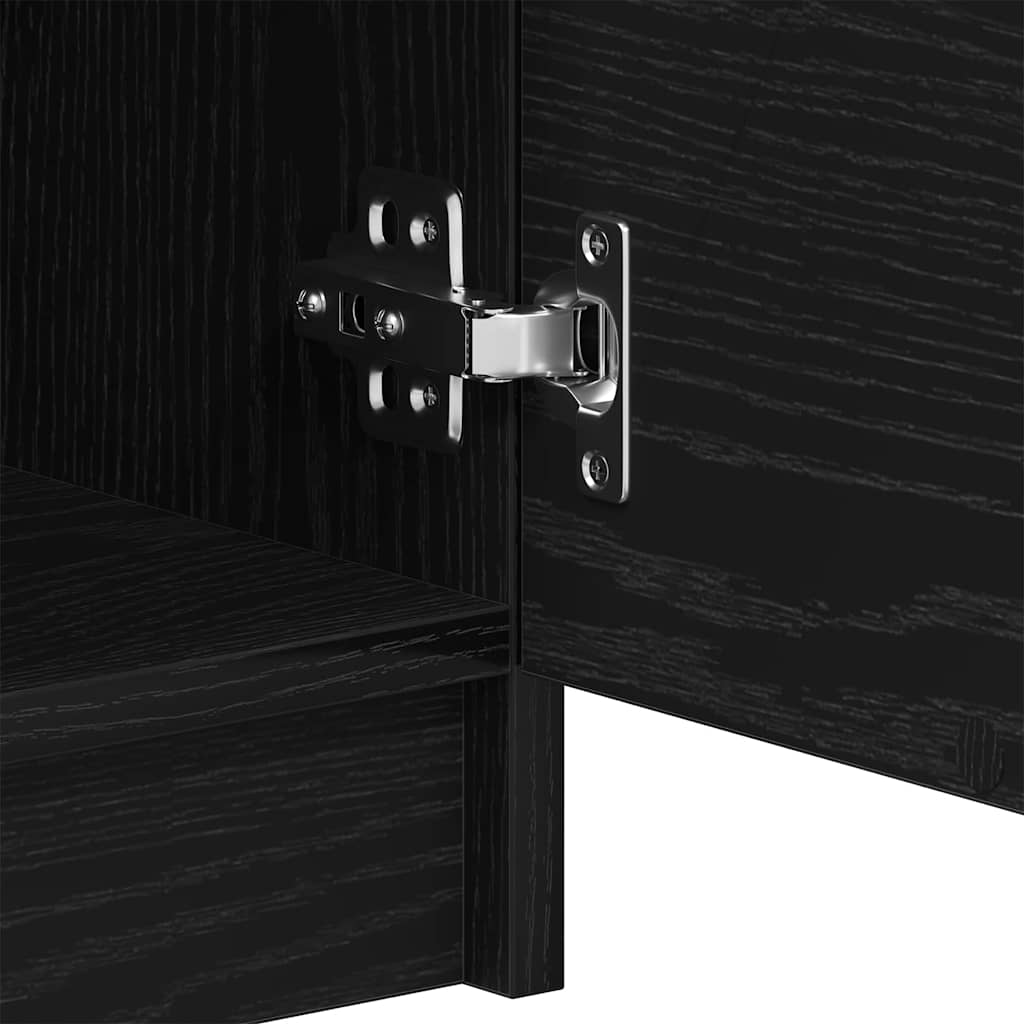 Sideboard with Drawer Black Oak 60 x 30 x 70 cm Engineered Wood