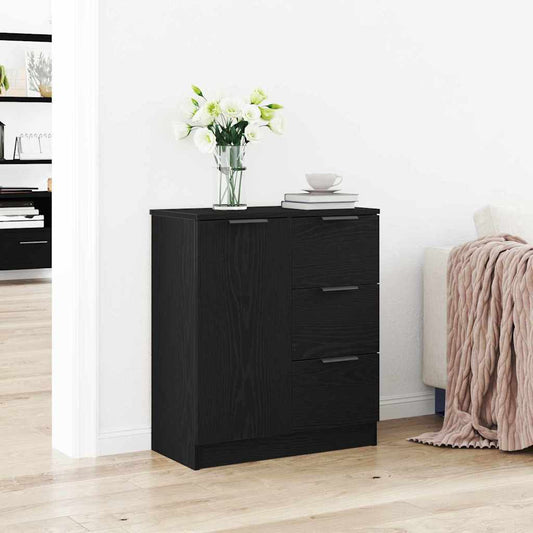 Sideboard Black Oak 60 x 30 x 70 cm Engineered Wood