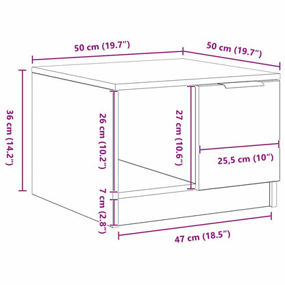 Coffee Table Black oak 50 x 50 x 36 cm Engineered wood