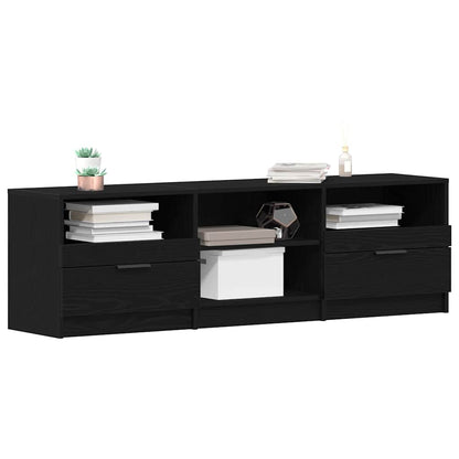 TV Cabinet Black Oak 150 x 33.5 x 45 cm Engineered Wood
