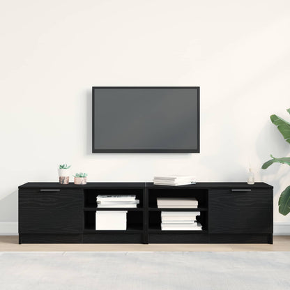 TV Cabinet 2 pcs Black Oak 80 x 35 x 36.5 cm Engineered Wood