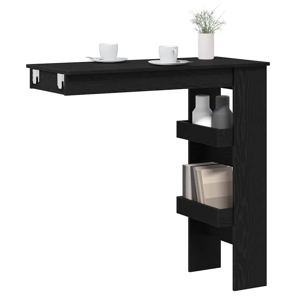 Wall Bar Table Black Oak 102 x 45 x 103.5 cm Engineered Wood