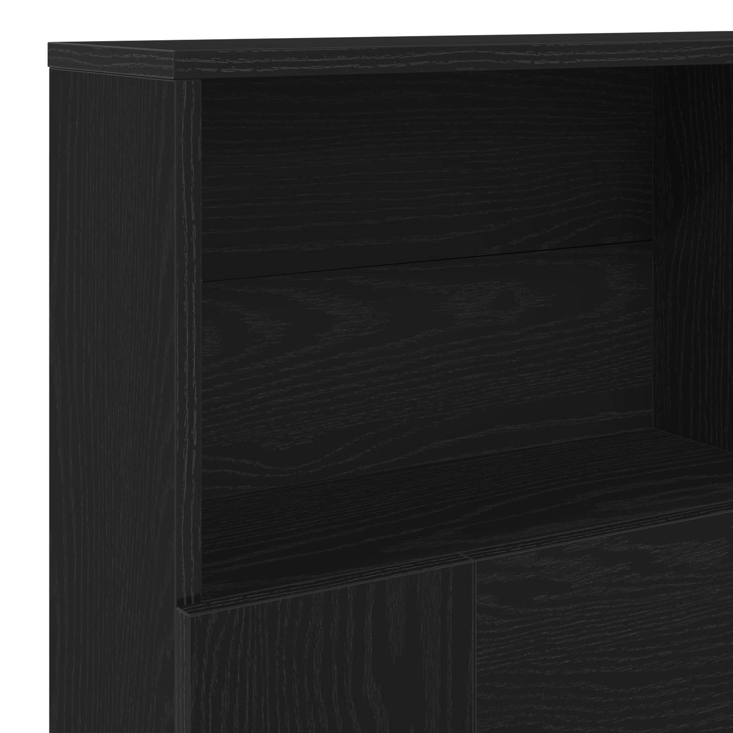 Headboard Cabinet Black Oak 140 x 19 x 103.5 cm Engineered Wood