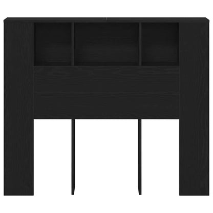 Headboard Cabinet with Shelf Black Oak 120 x 18.5 x 102.5 cm