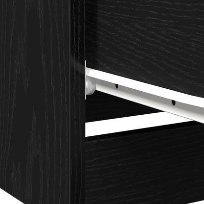 Bedside Cabinet Black Oak 40 x 65 x 65 cm Engineered Wood